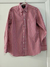 Men's Charles Tyrwhitt Button Up Dress Shirt Slim Medium Red Plaid Long Sleeve