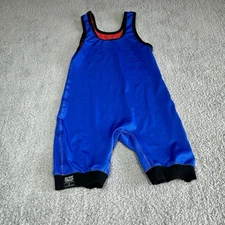 Vintage Reversible Wrestling Singlet Matman Spandex Blue Red Small Grappling