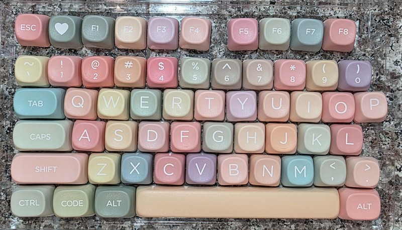 PBT Keycaps 126 Keys MOA Profile Cute Keycap Dye-Sublimation Rainbow Candy