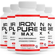  5 Pack Iron Pure Performance Supplement, IronPure Premium Pills
