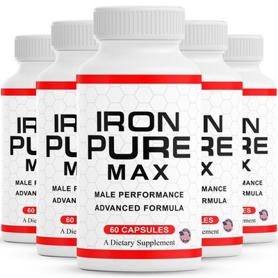 (5 Pack) Iron Pure Performance Supplement, IronPure Premium Pills