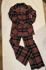 Boys Vintage Red Plaid Wool Suit Blazer Pants Christmas Plaid Outfit RARE 2 Pc