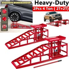 4 ton Hydraulic Car Ramps 2PC Heavy Duty Garage Auto Van Bottle Lift Jack Ramp