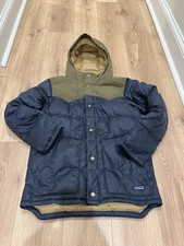 PATAGONIA Kid's Sz XL 14 Boys Goose Down Hoody Puffer Jacket Repaired READ 