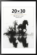 20x30 Metal Poster Frame with Mat for 18x24 Photo - Black Aluminum Design