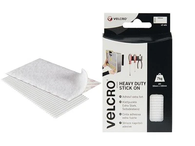 VELCRO® Brand - Jalur Pelekat Berkuasa Tinggi (2) 50 x100mm Putih - Image 1 of 2