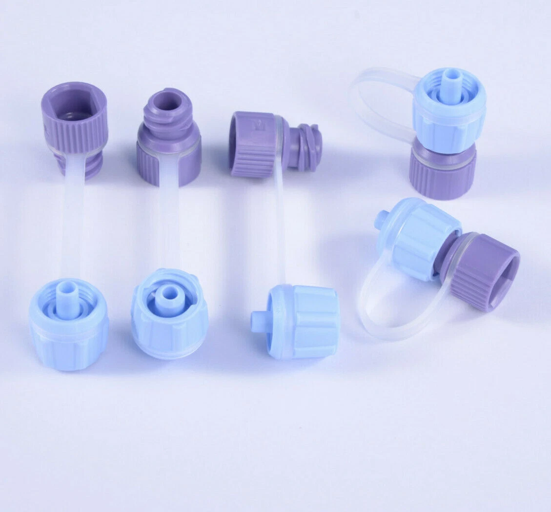 15x Freka Enfit-Ansatz mit Kappe von Fresenius f. PEG Sonde 15 CH 