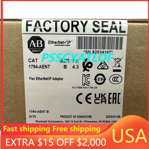 Allen-Bradley 1794-AENT New Flex I/O EtherNet/IP Adaptor AB 1794AENT US Free Tax