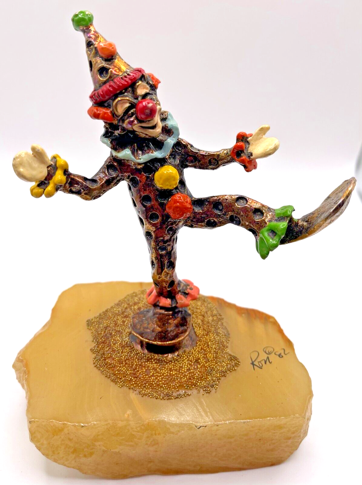 Ron Lee Pinky Dancing Clown Marbled Base Figurine Circus Signed 1982 Collector