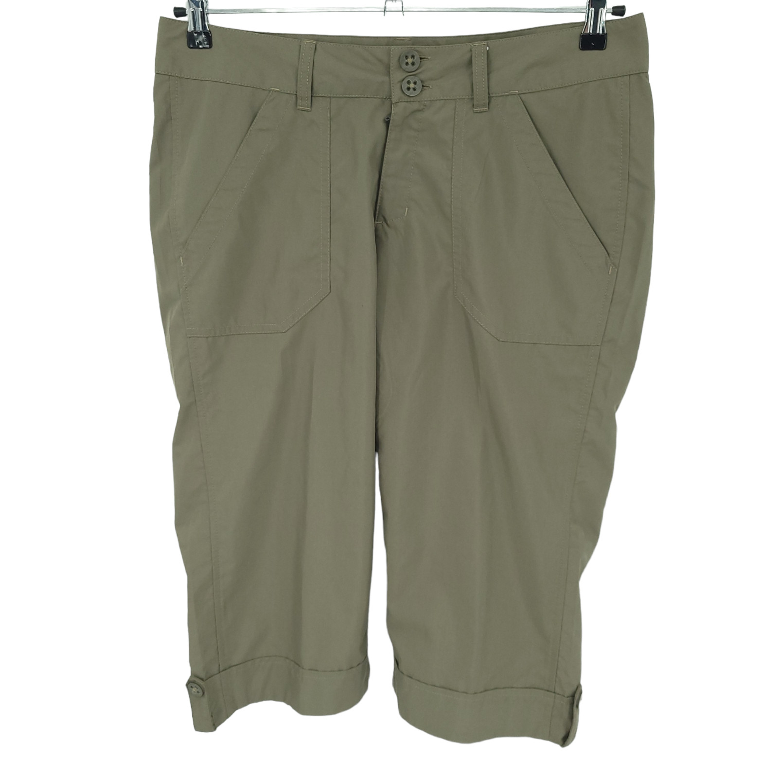Merrell Pants Womens 8 Selectwick Green Long Shorts Capri LIghtweight Hiking