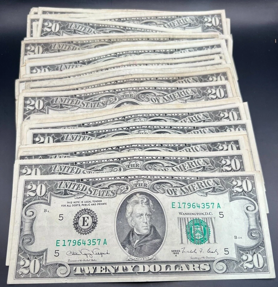 1981-1988 One $20 Dollar Bill Old Style Note - VF/XF/AU Banks Varied