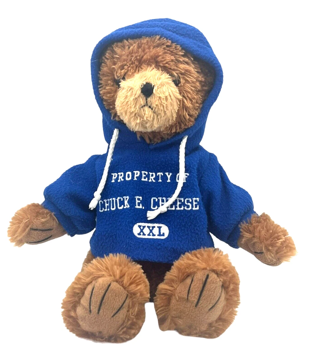 Plush Teddy Bear Chuck e Cheese Hoodie Stuffed Animal Brown Toy