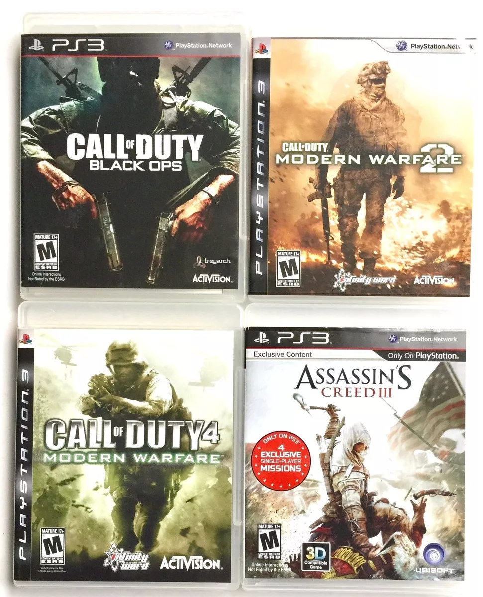 4 SONY PS3 GAMES CALL OF DUTY BLACK OPS MODERN WARFARE 2 & 4 & ASSASSINS  CREED 3