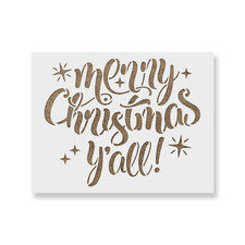 Merry Christmas Yall Stencil - Durable  Reusable Mylar Stencils