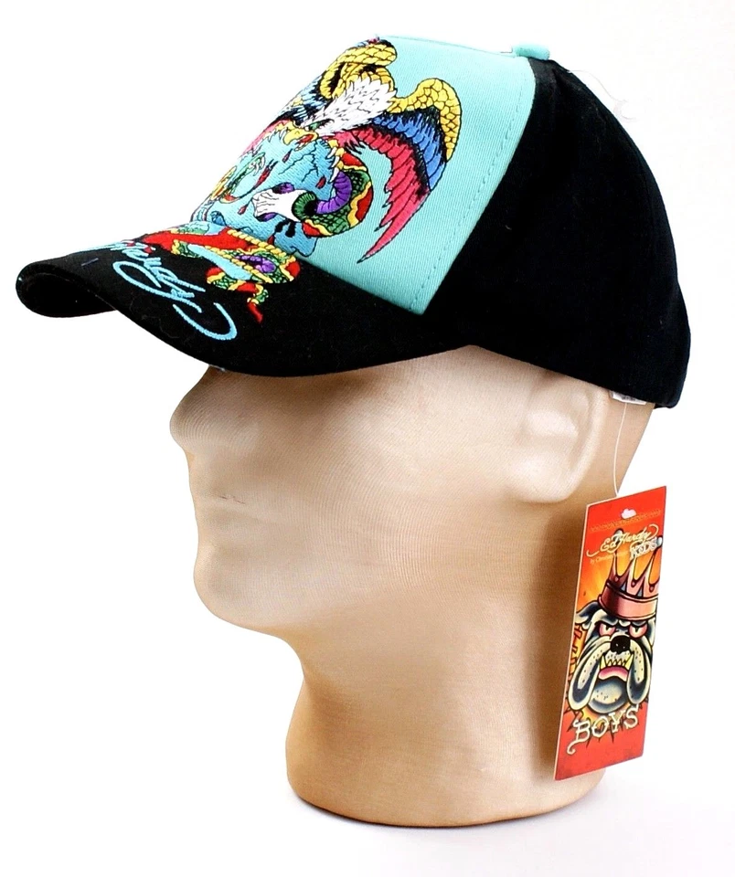 Ed Hardy Kids Black & Blue Embroidered Eagle Graphics Youth Boy's One Size NWT - Image 3 of 4