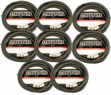 8x Strukture SMC20 High Performance Rubber XLR Microphone- 20 FT Cables