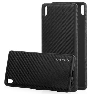 ^ Etui Back Case Silikonhülle QULT Carbon Cover Apple iPhone 7 Plus  Schwarz