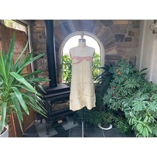 Antique 1920s Pale Yellow Silk Ecru Lace Teddy, Vintage Silk Boudoir Lingerie