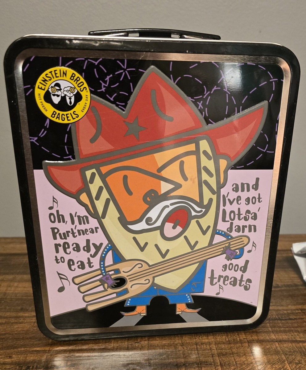 VINTAGE 2002 EINSTEIN BROS. BAGELS ROOTIN TOOTIN LUNCH TIME METAL