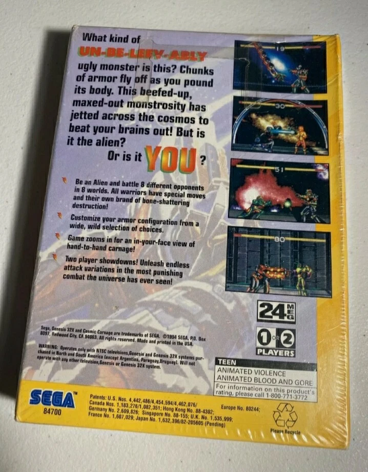 Wata Grade Cosmic Carnage Sega Genesis 32x Brand New Factory A+ Seal? Rare VGS $ - Image 2 of 4