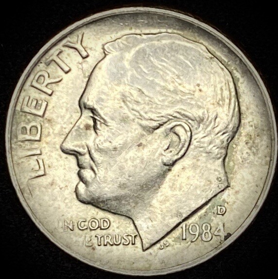 1984-D Roosevelt Dime Error - Struck Through Grease | eBay