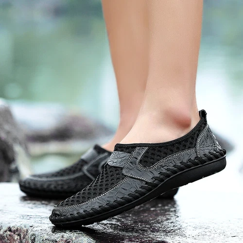 Herren Halbschuhe Slip on Sommer Loafer Slipper Mokassin Hausschuh Fahrschuhe - Bild 19 von 28
