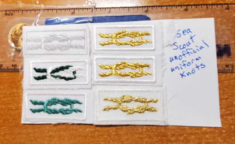 Mixed Lot of 6, Unofficial Sea Scout Adult recognition, Knots, white