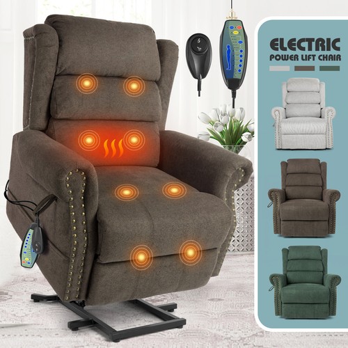 Extra Wide Electric Power Lift Massage Recliner Lounge Chair Heat