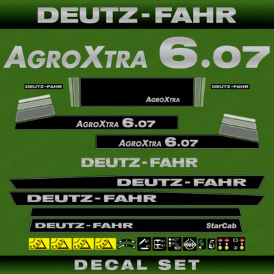 Deutz-Fahr AgroXtra 6.07 tractor decal aufkleber adesivo sticker set