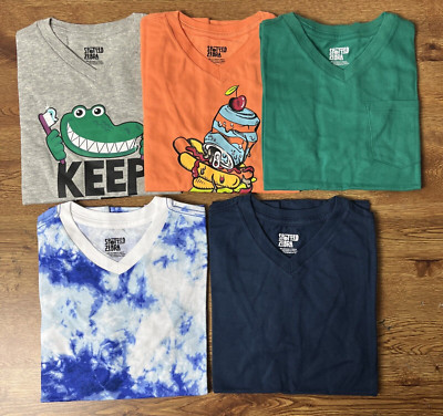 Amazon Essentials Boy s Short Sleeve V-neck T-Shirts Size Small Pack of 5