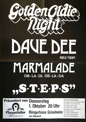 DAVE DEE - MARMALADE 1987 FRANKFURT - orig. Concert Poster - Plakat A1 F/U 660