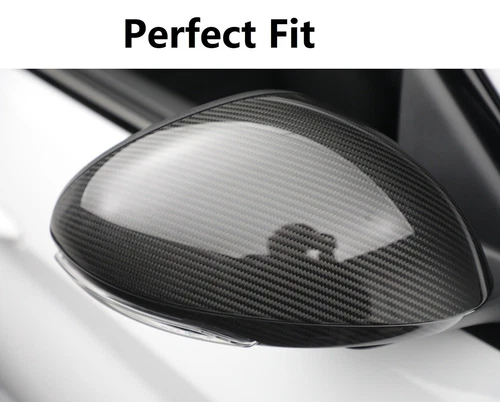 Dry Carbon Fiber Side Mirror Cover Caps Add-on For Alfa Romeo Giulia 2017-2024 - Foto 3 di 6
