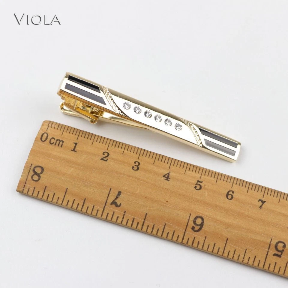 Gold Black Color Tie Clips Men Fashion Necktie Clasps Accessories Metal Tie Clip - Image 4 of 4