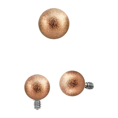 Dermal Anker vergoldet Rotgold Frosted Aufsatz Kugel 4 mm Anchor Head 1,2 mm