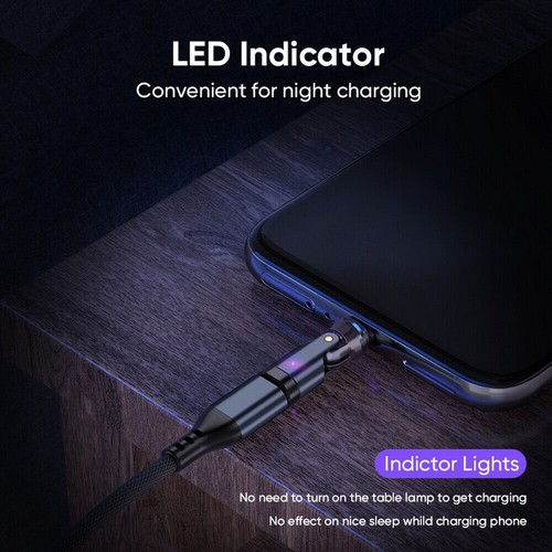 Convertisseur Magnétique USB C 9Pin Rotatif 540° 240W Charge Rapide avec Embouts Type C - Photo 15 sur 31