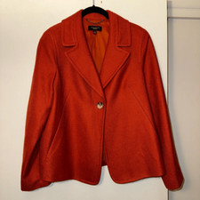 Talbots Women s Single Button Blazer Wool Blend Burnt Orange Size 14