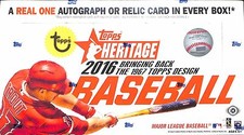 2016 Topps Heritage Baseball Sealed Hobby Box 24 packs 9 cards per pack