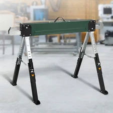 2Pcs Heavy-Duty Work Bench with Adjustable Height 2600 LBS 4 x 4 Sawhorse Stand