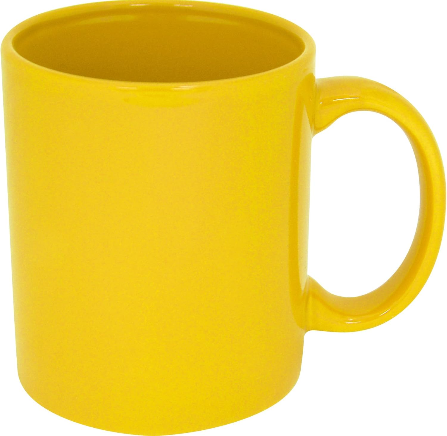 Plain Yellow Ceramic Coffee Mug, Yellow, 11-Ounce