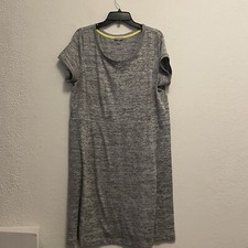 T by TALBOTS Dress Plus Size 1X Gray Heather Knit A-Line Short Sleeves Stretch