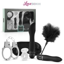 LoveBoxxx I Love Diamonds Gift Set Mini Vibrator G Spot Cuffs Cockring Tickler