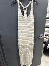 Women’s d’closet Boho Maxi Dress Halter Braided Shoulder Straps Size S/M