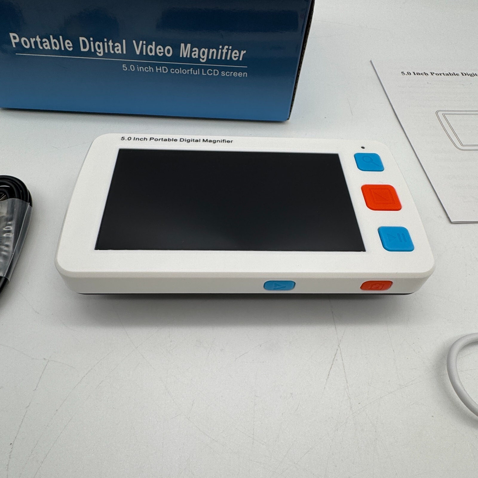 Spolehli 5.0 inch Portable Digital Magnifier, 4X-32X Zoom Electronic Reading Aid