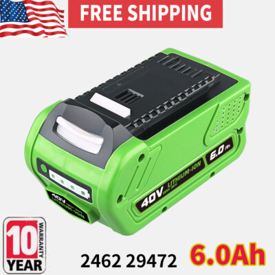 40V 6.0ah Battery For Greenworks G-MAX Lithium Battery 29462 29472 29252 20202
