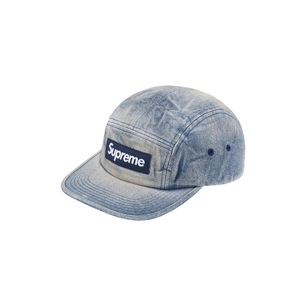 Casquette de camp Supreme en sergé chino lavé indigo sale (24SS)