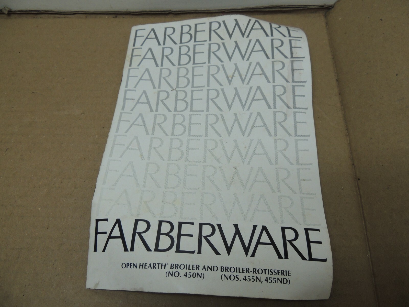 Farberware 450N 455N 455ND Broiler Rotisserie Instructions Manual & Recipes
