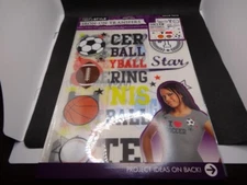 NEW FASHION ART NEXT STYLE IRON ON TRANSFERS SPORTS VALUE PACK 4 SHEETS 51 PCS