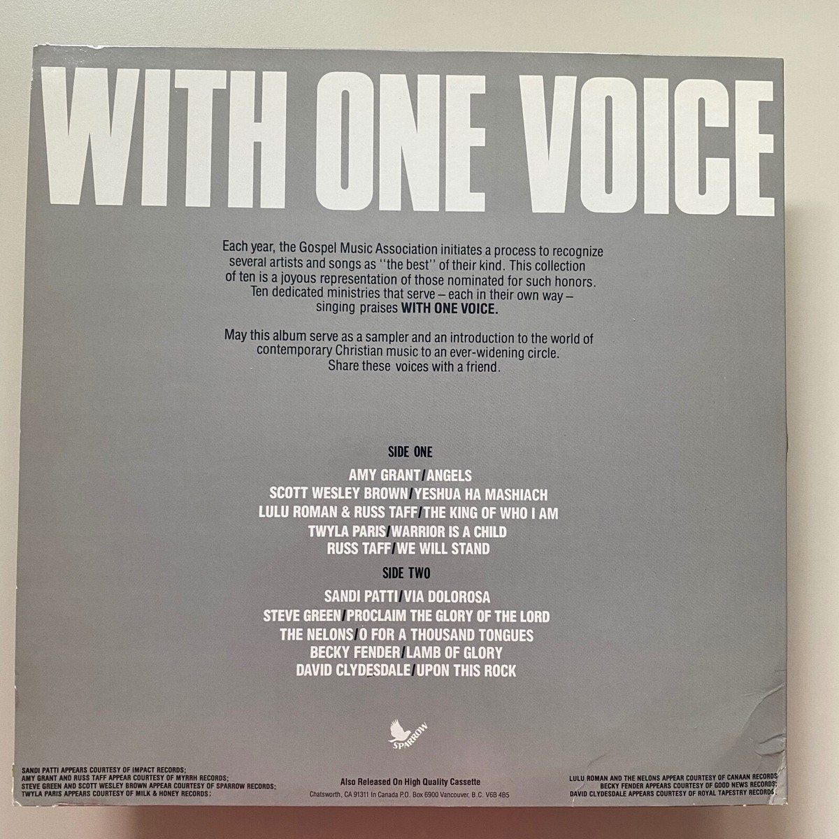 WITH ONE VOICE - COLLECTION OF BELOVED CHRISTIAN SONGS - LP Vinyl 