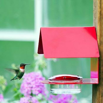 Mosaic Birds Cottage Hummingbird Feeder Red By Couronne Company