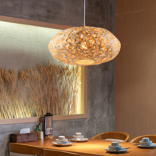 Bamboo Lamp Bamboo Wicker Rattan Ceiling Lamp Pendant Chandelier Light eBay